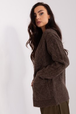 Sweter Damski Zapinany Brązowy