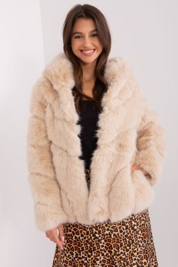 Kurtka Zimowa Futrzana Beżowa