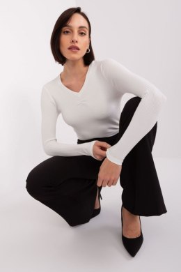 Dopasowana Bluzka Z Długim Rękawem Ecru