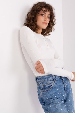 Dopasowana Bluzka Z Długim Rękawem Ecru