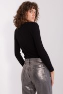 Dopasowana Bluzka Z Długim Rękawem Czarna