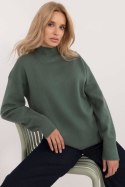 Sweter z półgolfem w stylu casual zielony