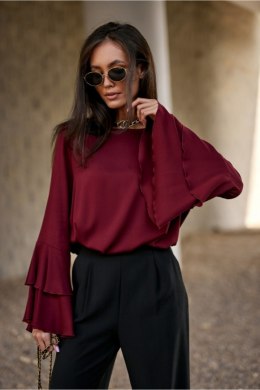 Elegancka Bluzka Z Długim Rękawem Bordo