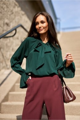 Elegancka Bluzka Damska Butelkowa Zieleń