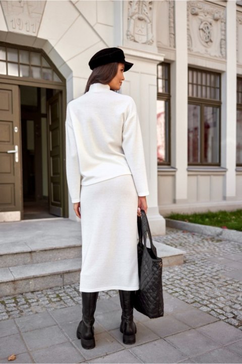 Dzianinowa Spódnica Długa Biała