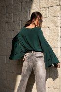 Elegancka Bluzka Z Długim Rękawem Bottle Green