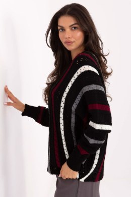 Sweter damski oversize o casualowym charakterze czarny