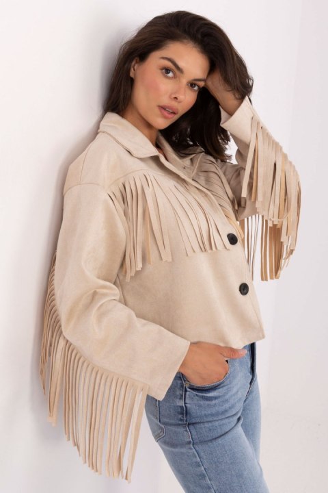 Casualowa Kurtka Damska Beżowa