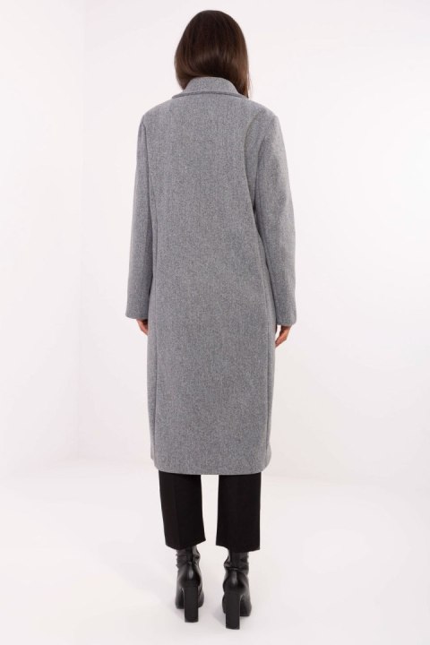 Długi Płaszcz Damski Szary
