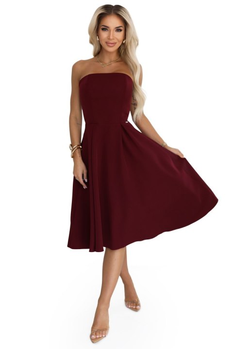 Gorsetowa rozkloszowana sukienka midi