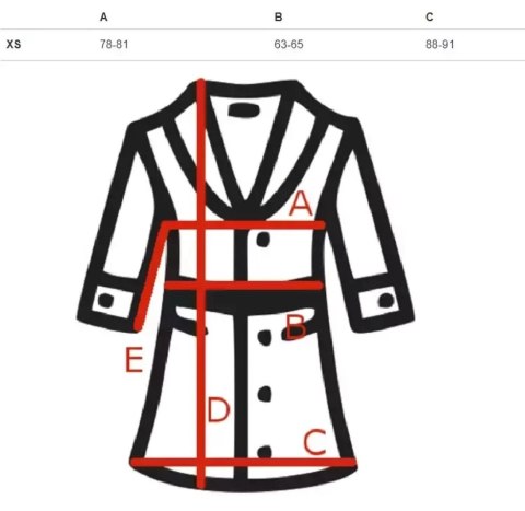 Płaszcz Trencz z Paskiem Czarny