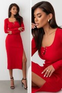 Czerwona elastyczna sukienka