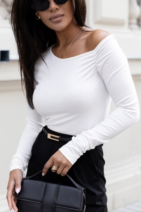 Bluzka Z Marszczeniem Biała