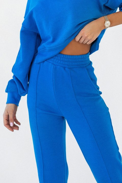 Niebieskie Spodnie Dresowe Z Przeszyciami Lamia