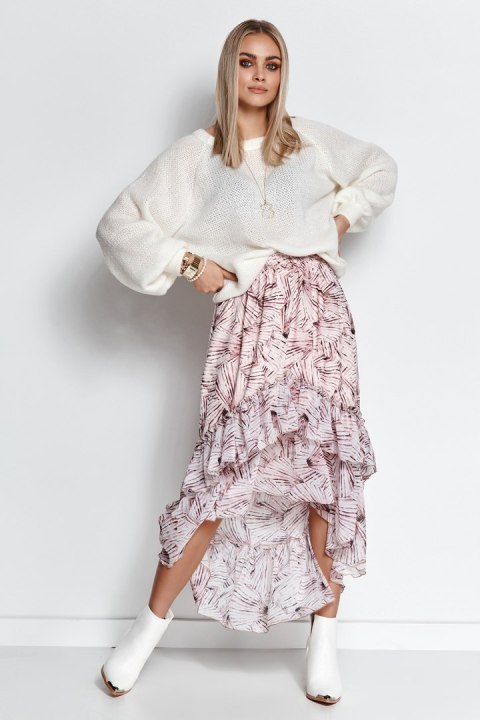 Klasyczny damski sweter wkładany przez głowę biały