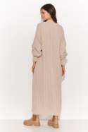 Sweter Długi Kardigan Nude