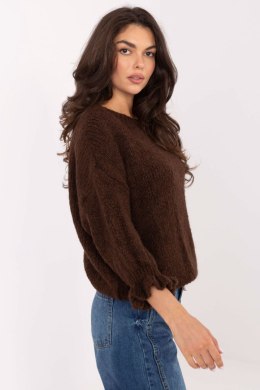 Stylowy damski sweter o casualowym charakterze ciemny brąz