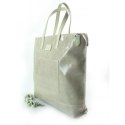 DUŻA TORBA SHOPPER BAG VERA PELLE NA RAMIĘ ŚWIECĄCA WŁOSKA SKÓRA A4 RÓŻ PUDROWY X87RR