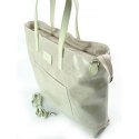 DUŻA TORBA SHOPPER BAG VERA PELLE NA RAMIĘ ŚWIECĄCA WŁOSKA SKÓRA A4 RÓŻ PUDROWY X87RR