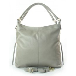 DUŻY PIĘKNY WOREK VERA PELLE POJEMNY ZAMKI A4 WŁOSKA TORBA SZARY W678G