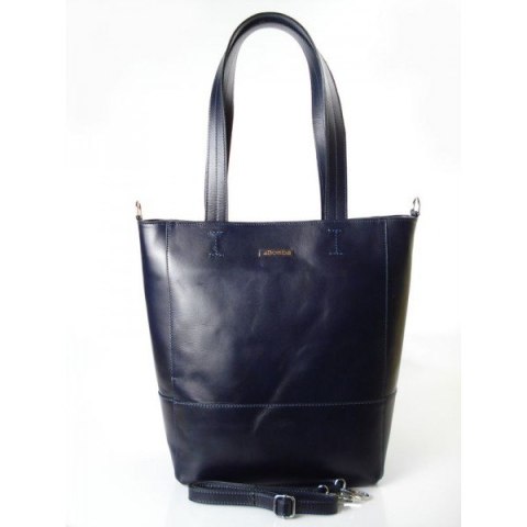 WŁOSKA TOREBKA SHOPPER BAG A4 la BOMBA GRANATOWA SB4010BS