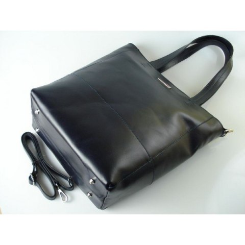 WŁOSKA TOREBKA SHOPPER BAG A4 la BOMBA GRANATOWA SB4010BS