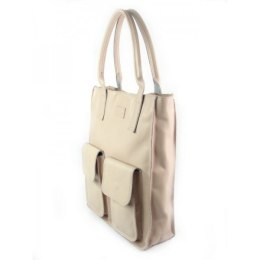 WOREK VERA PELLE KIESZENIE RÓŻ PUDROWY WŁOSKA SKÓRA POJEMNA XXL A4 BY44RR