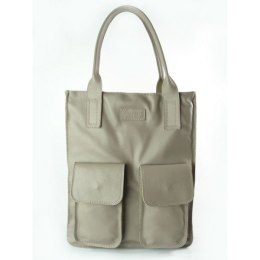 WOREK VERA PELLE KIESZENIE WŁOSKA SKÓRA POJEMNA XXL A4 BEŻOWA BY44T