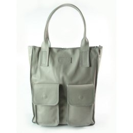 WOREK VERA PELLE KIESZENIE WŁOSKA SKÓRA POJEMNA XXL A4 SZARY BY44G2