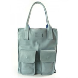 WOREK VERA PELLE KIESZENIE WŁOSKA SKÓRA POJEMNA XXL A4 SZARY BY44GC