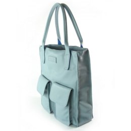 WOREK VERA PELLE KIESZENIE WŁOSKA SKÓRA POJEMNA XXL A4 SZARY BY44GC