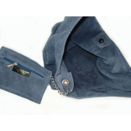 WOREK ZAMSZ SHOPPER BAG WŁOSKA SKÓRZANA TORBA XL A4 BLUE W456BS2