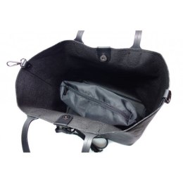 Duża torba Shopper Bag na ramię Vera Pelle Nero czarna SB599N