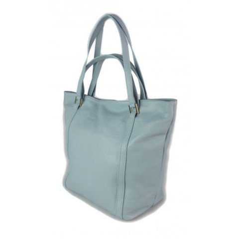 Duża włoska torba na ramię,podwójne uszy, worek Vera Pelle ,Blue WM555BB