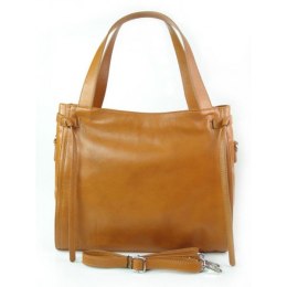 Duża włoska torebka Vera Pelle na ramię ,pojemna Camel WLB199C