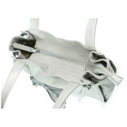 Duża włoska torebka Vera Pelle na ramię ,pojemna Szara WLB199G