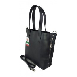 Włoska torebka skórzana na ramię ,shopper mieści A4 ,Vera Pelle ,Szara SB586G