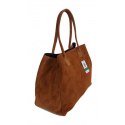 Duża włoska torba XL- A4 , worek na ramię , zamsz naturalny Vera Pelle ,Camel WGXL5C