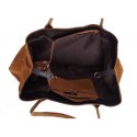Duża włoska torba XL- A4 , worek na ramię , zamsz naturalny Vera Pelle ,Camel WGXL5C