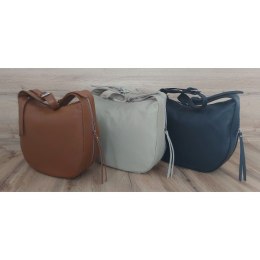 Włoska skórzana torebka na ramię Vera Pelle format A4, Czarna LBB55N