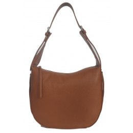 Włoska skórzana torebka na ramię Vera Pelle format A4, Czarna LBB55N