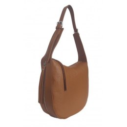 Włoska skórzana torebka na ramię Vera Pelle format A4, Czarna LBB55N