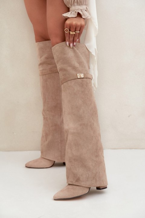 Kozaki Serelle Beige Zamsz