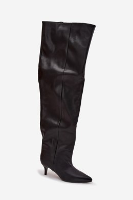 Kozaki damskie wykonane z eko skóry długie