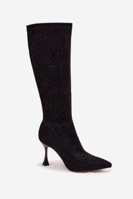 Kozaki z eko zamszu na szpilce