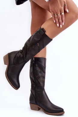 Kozaki damskie ze skóry naturalnej