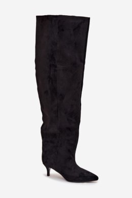 Kozaki damskie wykonane z eko zamszu długie