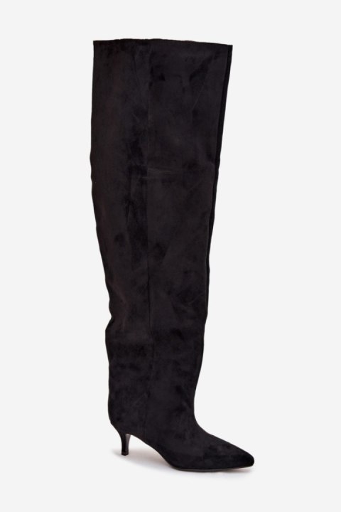 Kozaki damskie wykonane z eko zamszu długie