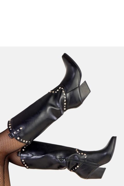 Stylowe i charakterne kozaki kowbojki damskie czarne