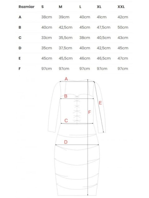 K006 Sukienka z marszczeniami